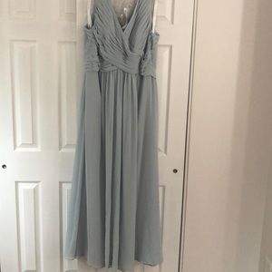 Azazie flora dress in mist worn once dry cleaned